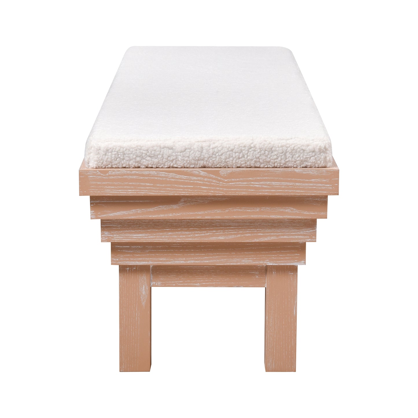 ELK SIGNATURE H0015-10821 Joanne Bench - Light Oak with Boucle