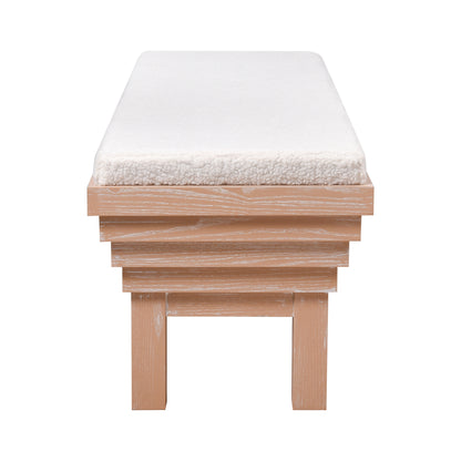 ELK SIGNATURE H0015-10821 Joanne Bench - Light Oak with Boucle