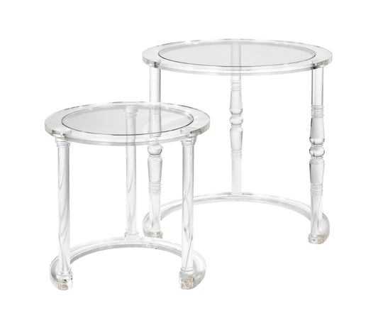 ELK SIGNATURE H0015-9104/S2 Jacobs Nesting Table - Set of 2 Round Clear