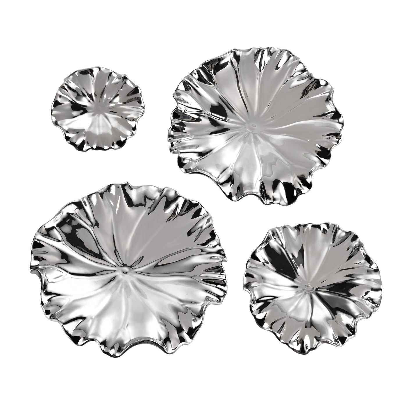 ELK SIGNATURE H0017-10428/S4 Petal Bowl - Set of 4 Silver