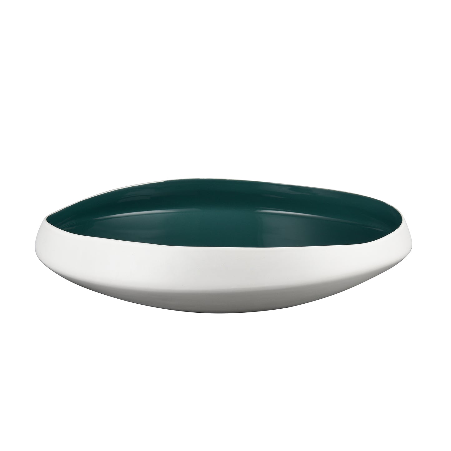 ELK SIGNATURE H0017-9744 Greer Bowl - Low White and Turquoise Glazed