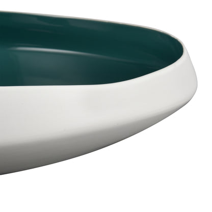 ELK SIGNATURE H0017-9744 Greer Bowl - Low White and Turquoise Glazed