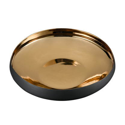 ELK SIGNATURE H0017-9745 Greer Bowl - Low Black and Gold Glazed