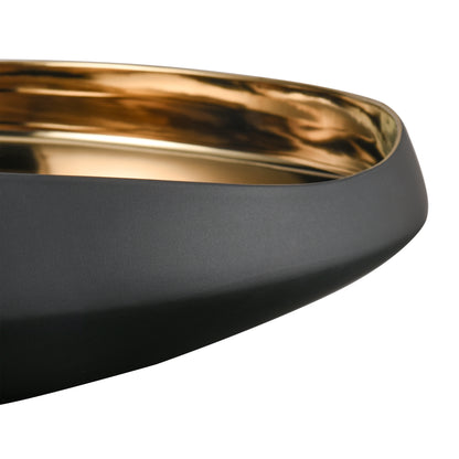 ELK SIGNATURE H0017-9745 Greer Bowl - Low Black and Gold Glazed