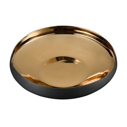 ELK SIGNATURE H0017-9745 Greer Bowl - Low Black and Gold Glazed