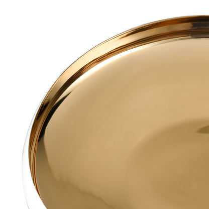 ELK SIGNATURE H0017-9746 Greer Bowl - Low White and Gold Glazed