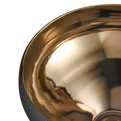 ELK SIGNATURE H0017-9754 Greer Bowl - Tall Black and Gold Glazed