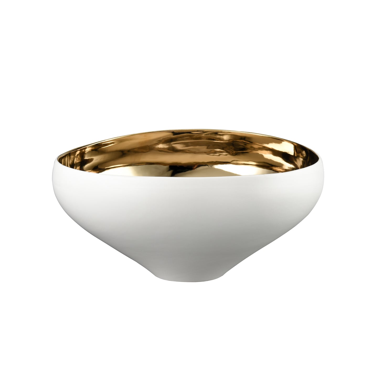 ELK SIGNATURE H0017-9755 Greer Bowl - Tall White and Gold Glazed