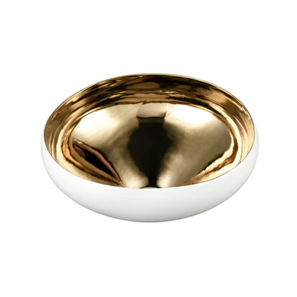 ELK SIGNATURE H0017-9755 Greer Bowl - Tall White and Gold Glazed