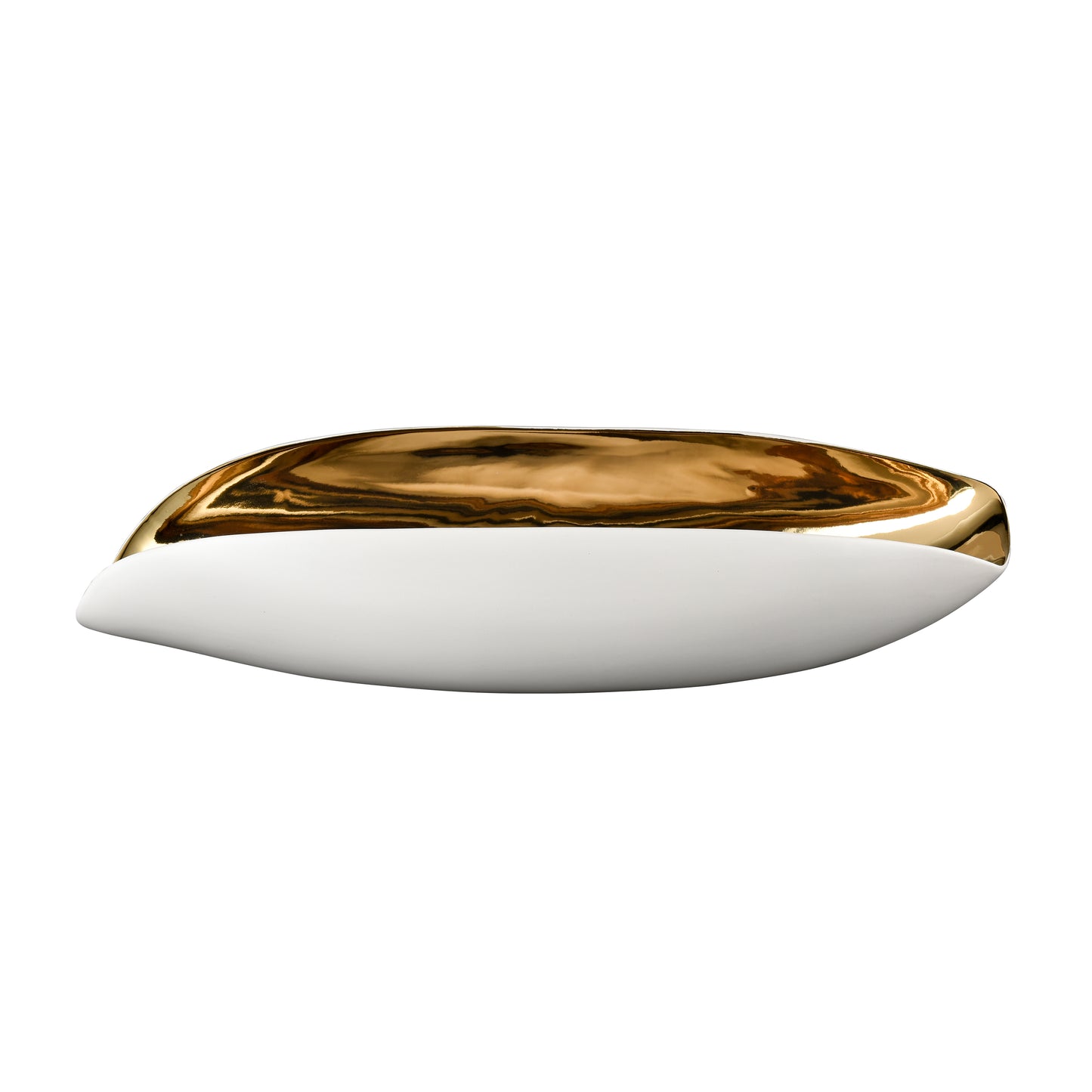 ELK SIGNATURE H0017-9756 Greer Vessel - White and Gold Glazed