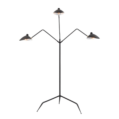 ELK SIGNATURE H0019-11103-LED Risley 81.5'' High 3-Light Floor Lamp - Matte Black - Includes LED Bulb