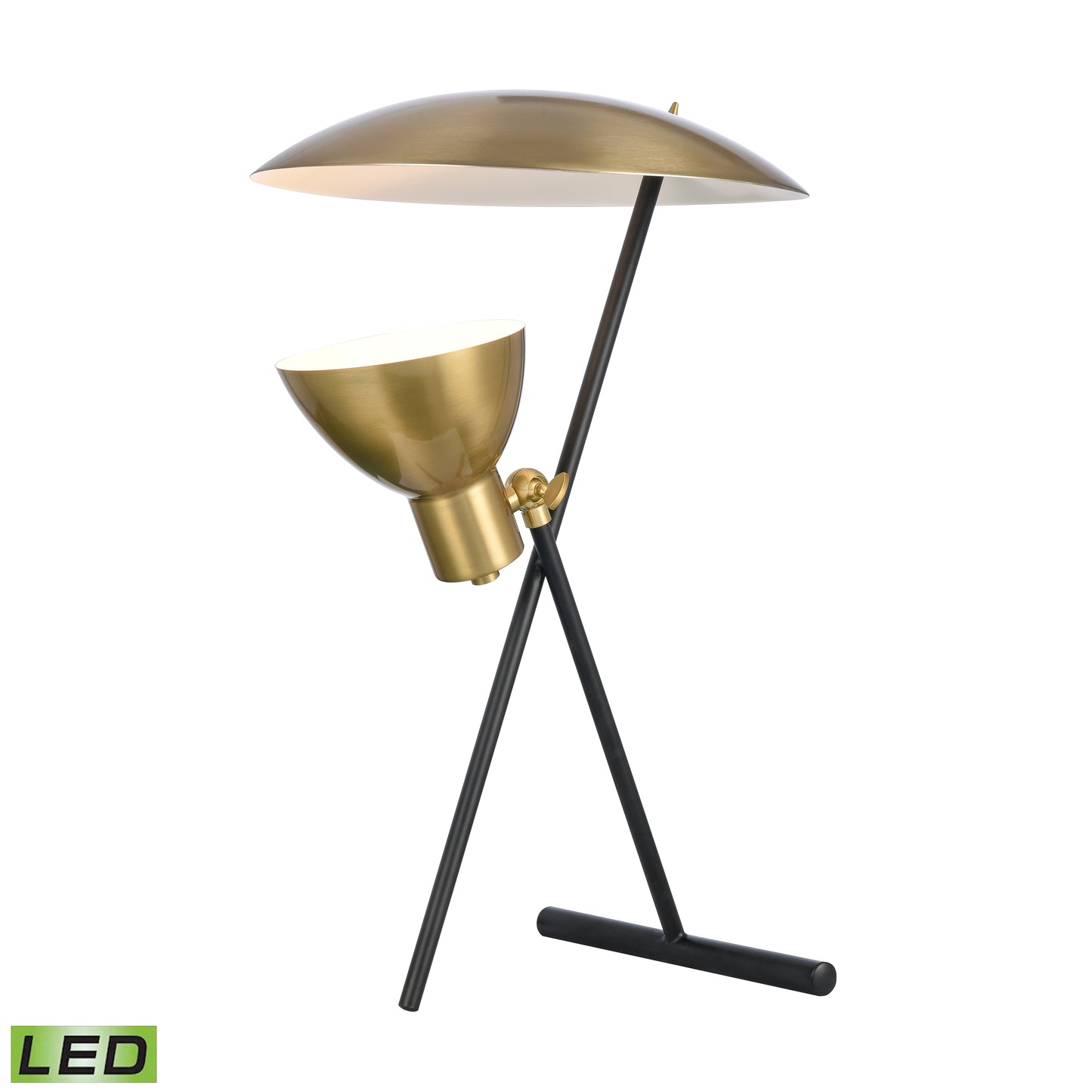 ELK SIGNATURE H0019-9511-LED Wyman Square 19'' High 1-Light Desk Lamp - Satin Gold - Includes LED Bulb