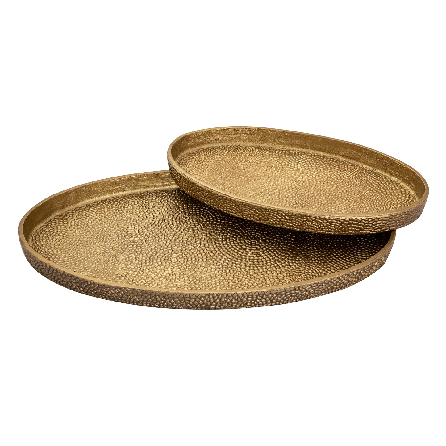 ELK SIGNATURE H0807-10655/S2 Oval Pebble Tray - Set of 2 Brass