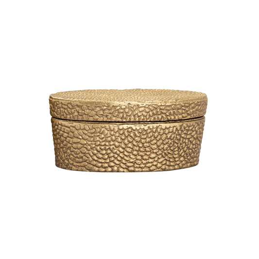 ELK SIGNATURE H0807-10657 Oval Pebble Box - Small Brass