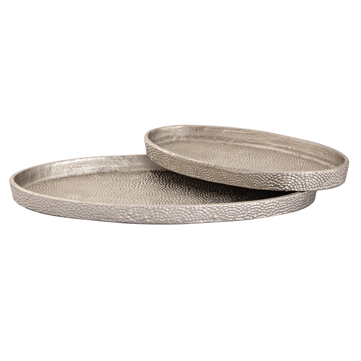 ELK SIGNATURE H0807-10660/S2 Oval Pebble Tray - Set of 2 Nickel