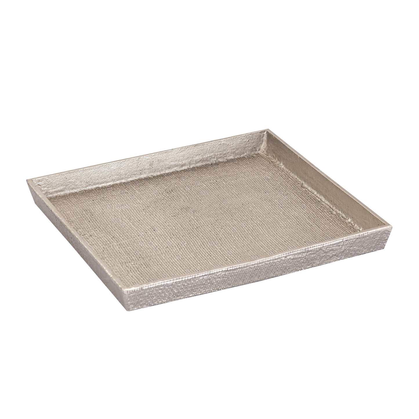 ELK SIGNATURE H0807-10661/S2 Square Linen Texture Tray - Set of 2 Nickel