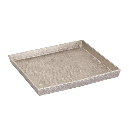 ELK SIGNATURE H0807-10661/S2 Square Linen Texture Tray - Set of 2 Nickel