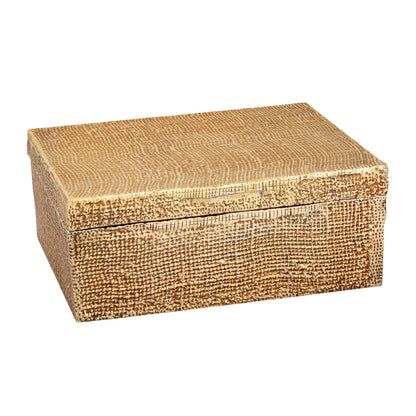 ELK SIGNATURE H0807-10662 Square Linen Texture Box - Large Brass