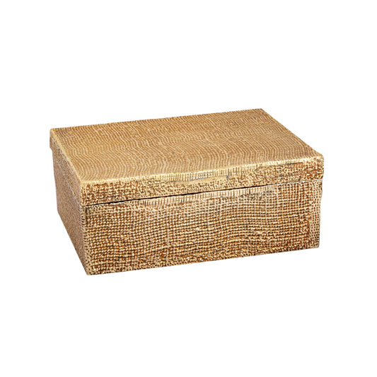 ELK SIGNATURE H0807-10663 Square Linen Texture Box - Small Brass