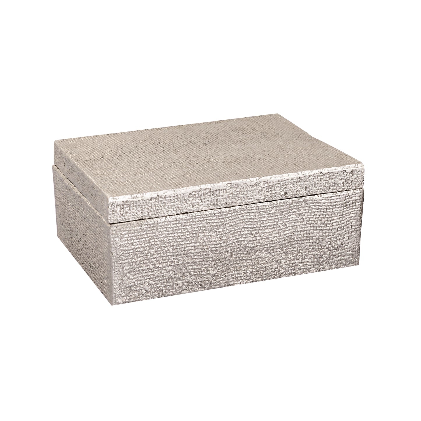 ELK SIGNATURE H0807-10666 Square Linen Texture Box - Small Nickel