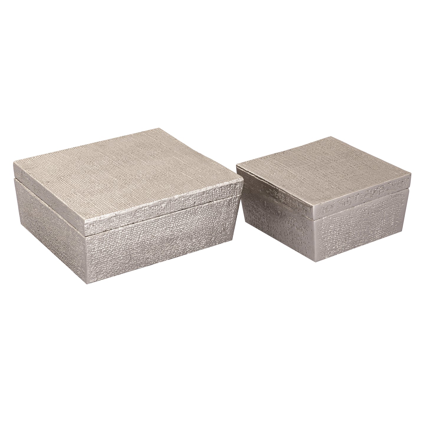 ELK SIGNATURE H0807-10666 Square Linen Texture Box - Small Nickel