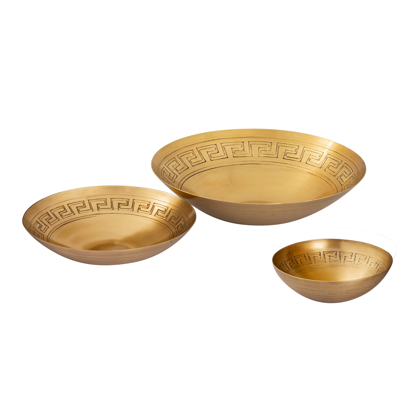 ELK SIGNATURE H0807-10667/S3 Greek Key Bowl - Set of 3 Brass