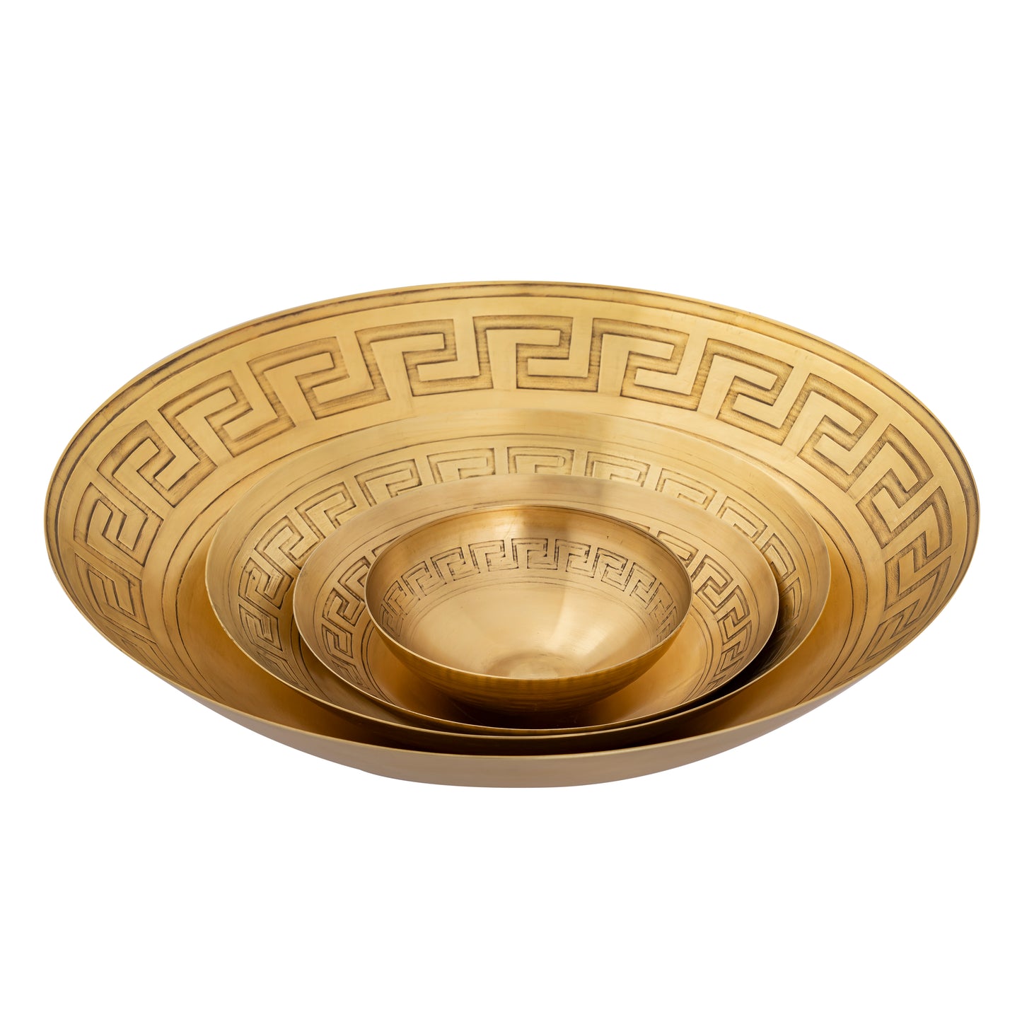 ELK SIGNATURE H0807-10667/S3 Greek Key Bowl - Set of 3 Brass