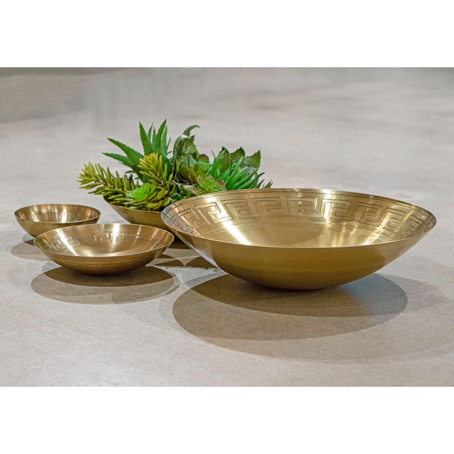 ELK SIGNATURE H0807-10668 Greek Key Centerpiece Bowl - Brass