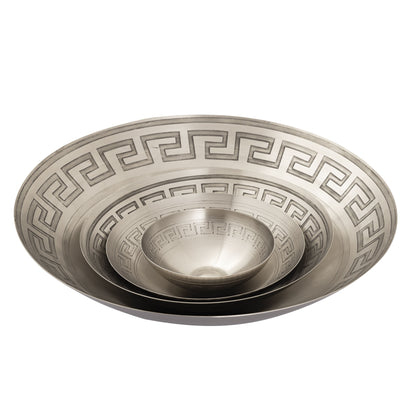 ELK SIGNATURE H0807-10670 Greek Key Centerpiece Bowl - Nickel