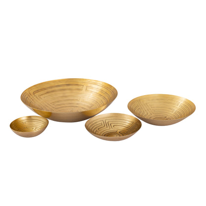 ELK SIGNATURE H0807-10673/S3 Maze Etched Bowl - Set of 3 Brass