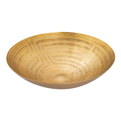 ELK SIGNATURE H0807-10674 Maze Etched Centerpiece Bowl - Brass