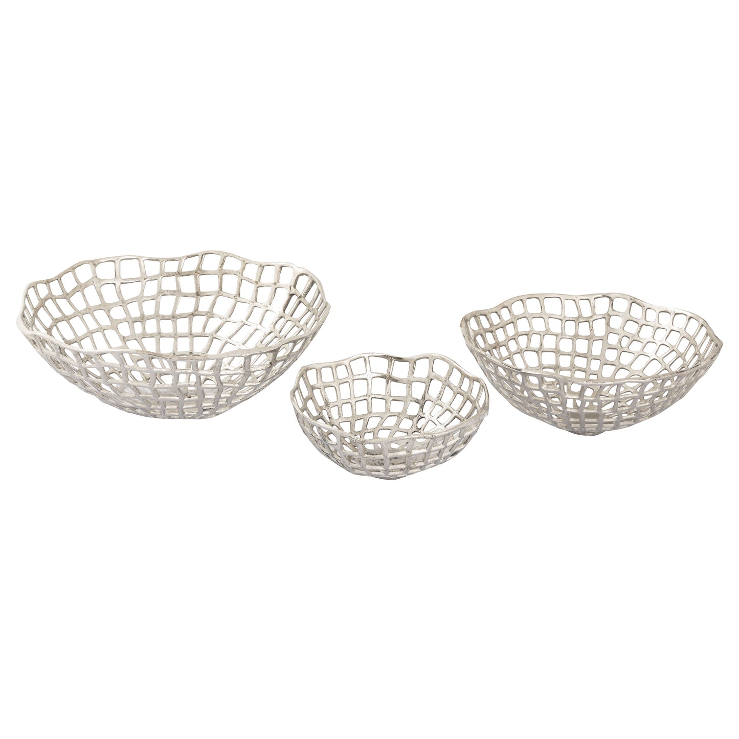 ELK SIGNATURE H0807-9794/S3 Shore Weave Basket - Set of 3 Nickel