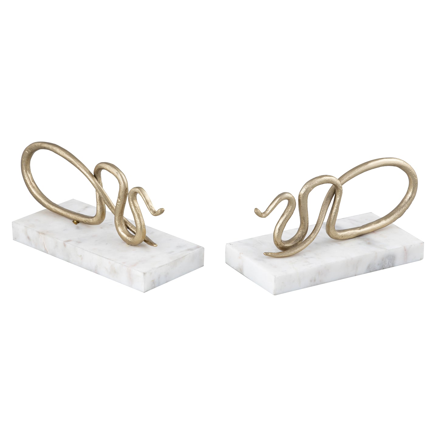 ELK SIGNATURE H0897-10932/S2 Snake Bookend - Set of 2 Polished Brass