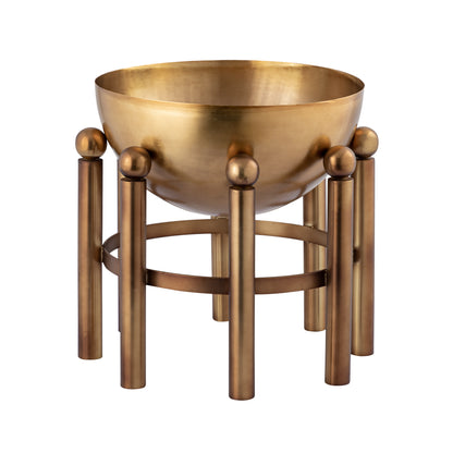 ELK SIGNATURE H0897-10935 Piston Footed Planter - Small Aged Brass