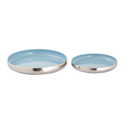 ELK SIGNATURE H0897-9780/S2 Nelson Tray - Set of 2 Light Blue Enamel