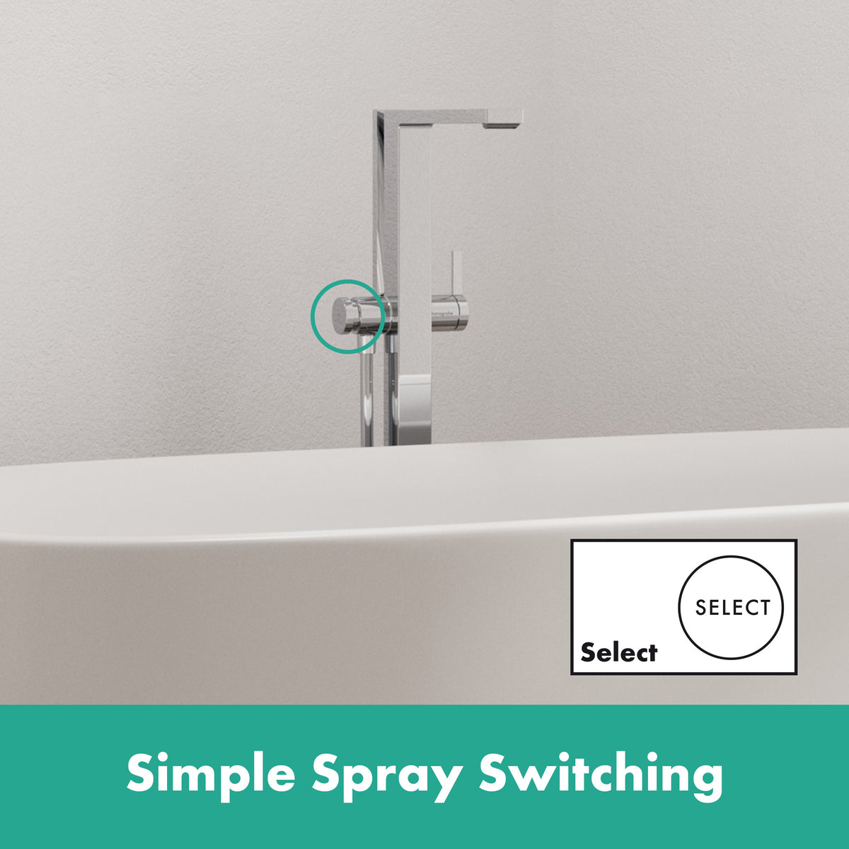 HANSGROHE 73445001 Tecturis E Freestanding Tub Filler with 1.75 GPM Handshower - Chrome