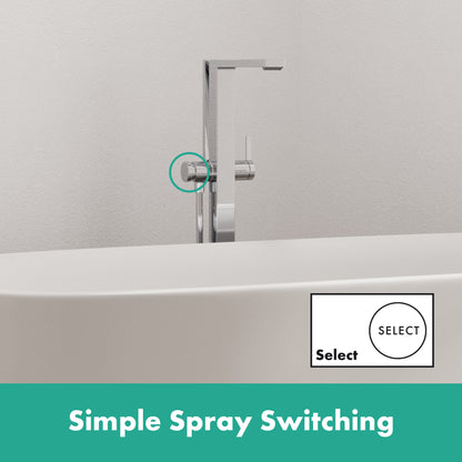 HANSGROHE 73445001 Tecturis E Freestanding Tub Filler with 1.75 GPM Handshower - Chrome