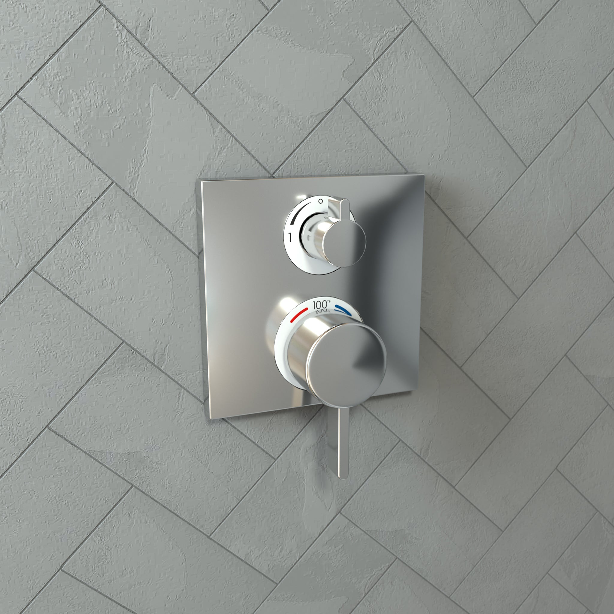 HANSGROHE 15712001 Ecostat Square Thermostatic Trim with Volume Control - Chrome