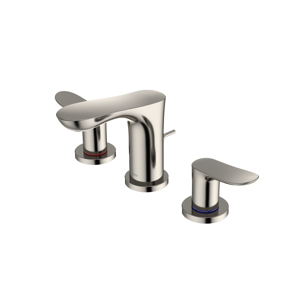 TOTO TLG01201U#PN Go Series 1.2 Gpm Two Handle Widespread Bathroom Sink Faucet With Drain Assembly - Polished Nickel