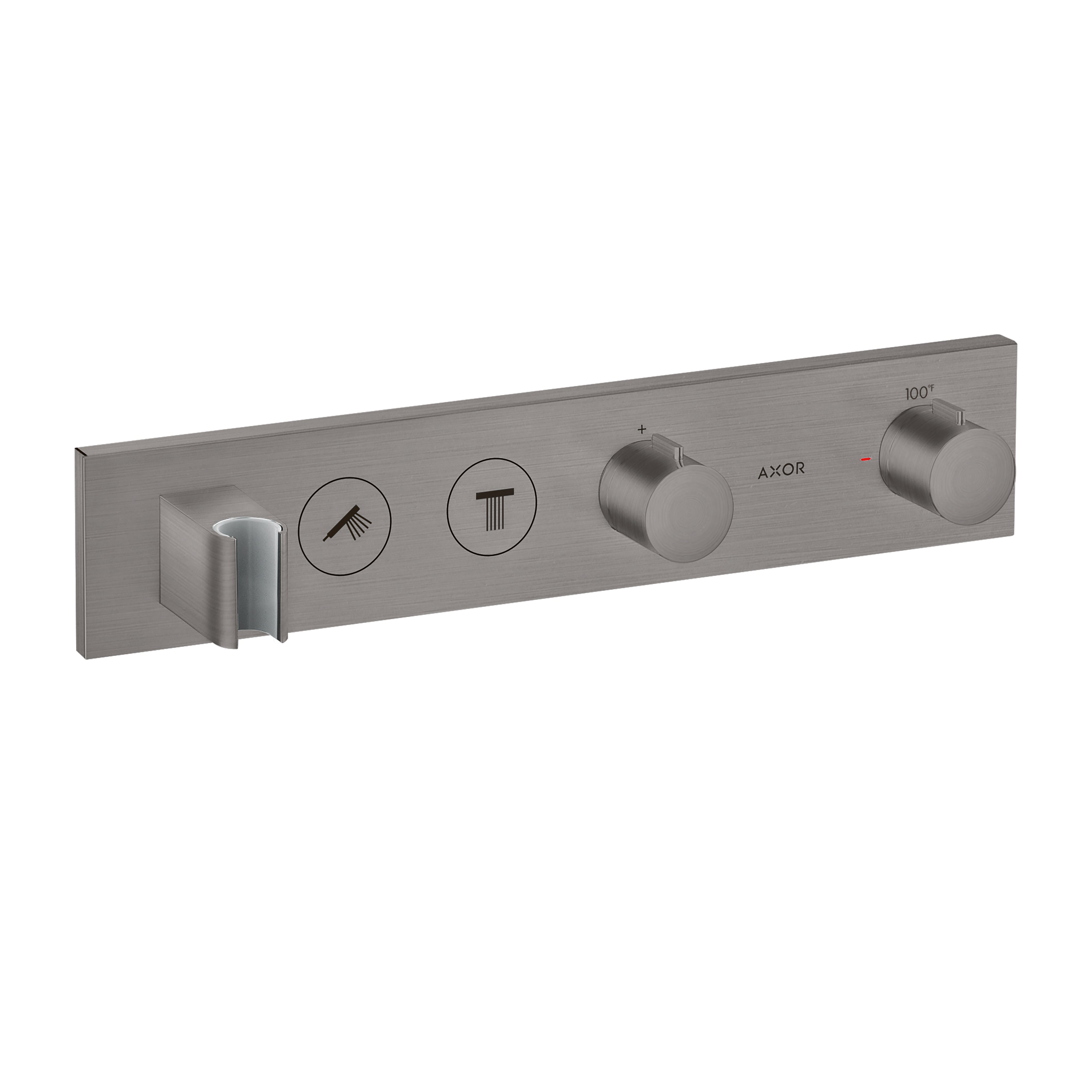 AXOR 18355341 ShowerSolutions Thermostatic Module Trim Select for 2 Functions - Brushed Black Chrome