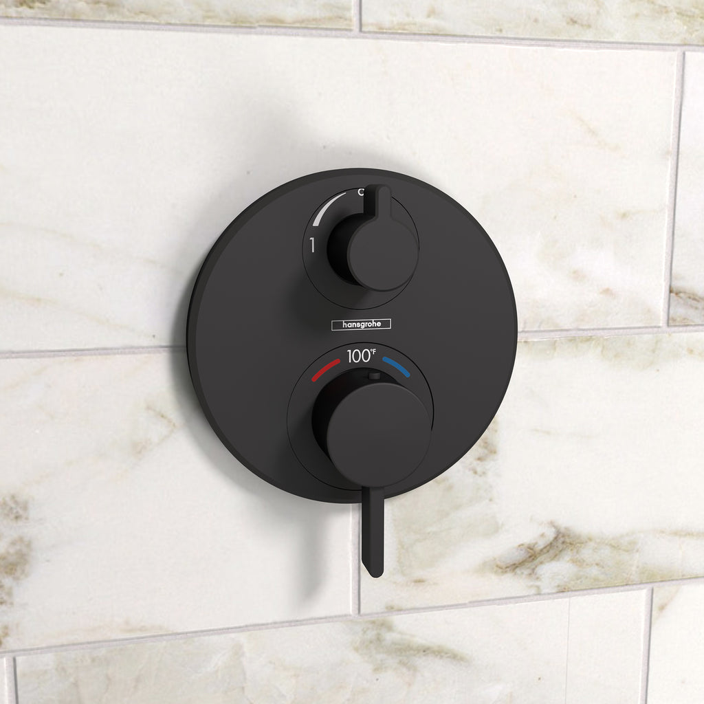 HANSGROHE 15758671 Ecostat S Thermostatic Trim with Volume Control and Diverter - Matte Black