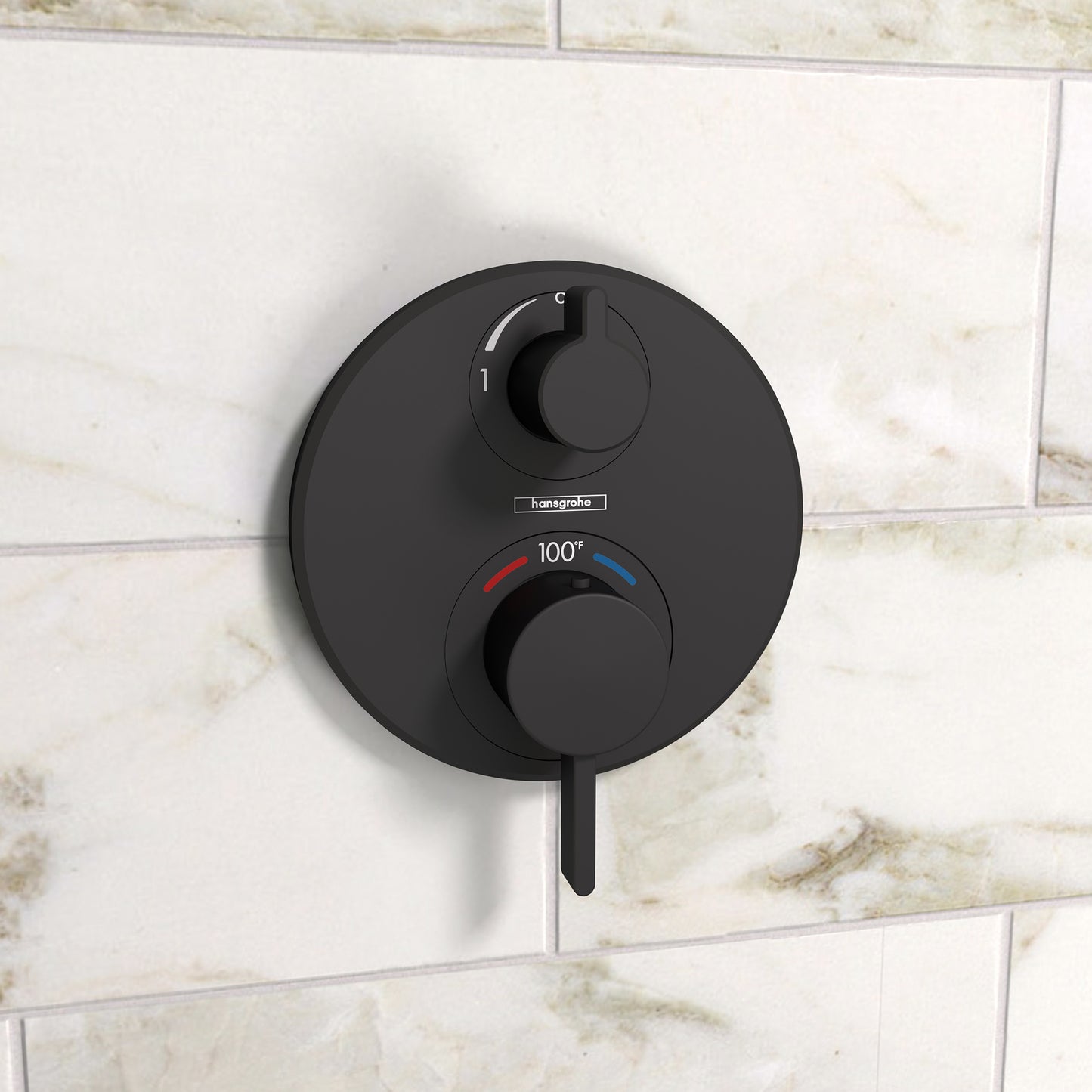 HANSGROHE 15758671 Ecostat S Thermostatic Trim with Volume Control and Diverter - Matte Black