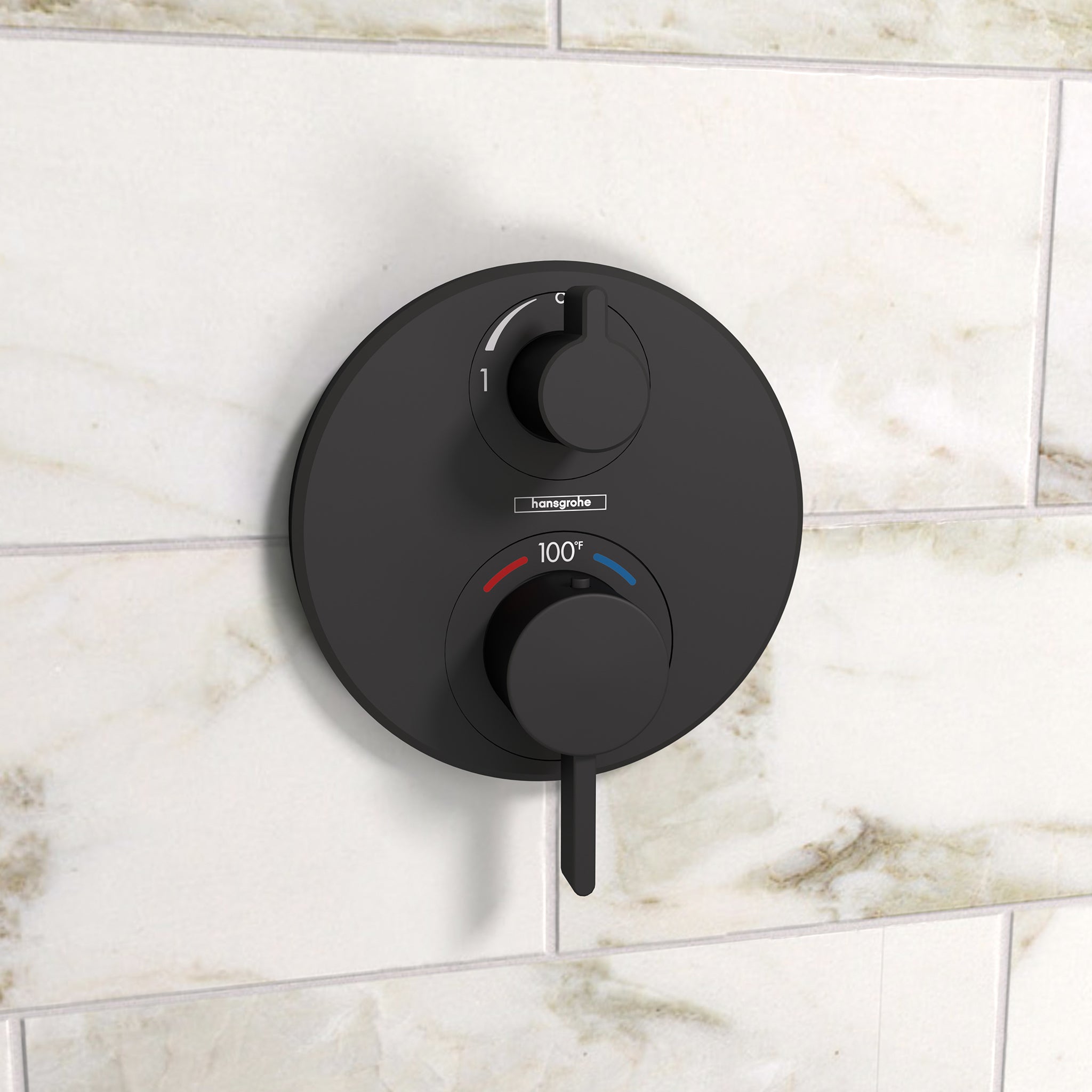 HANSGROHE 15758671 Ecostat S Thermostatic Trim with Volume Control and Diverter - Matte Black