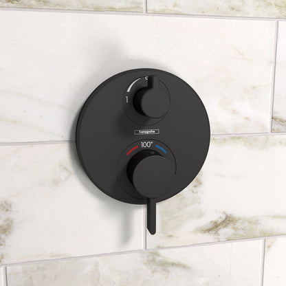 HANSGROHE 15758671 Ecostat S Thermostatic Trim with Volume Control and Diverter - Matte Black