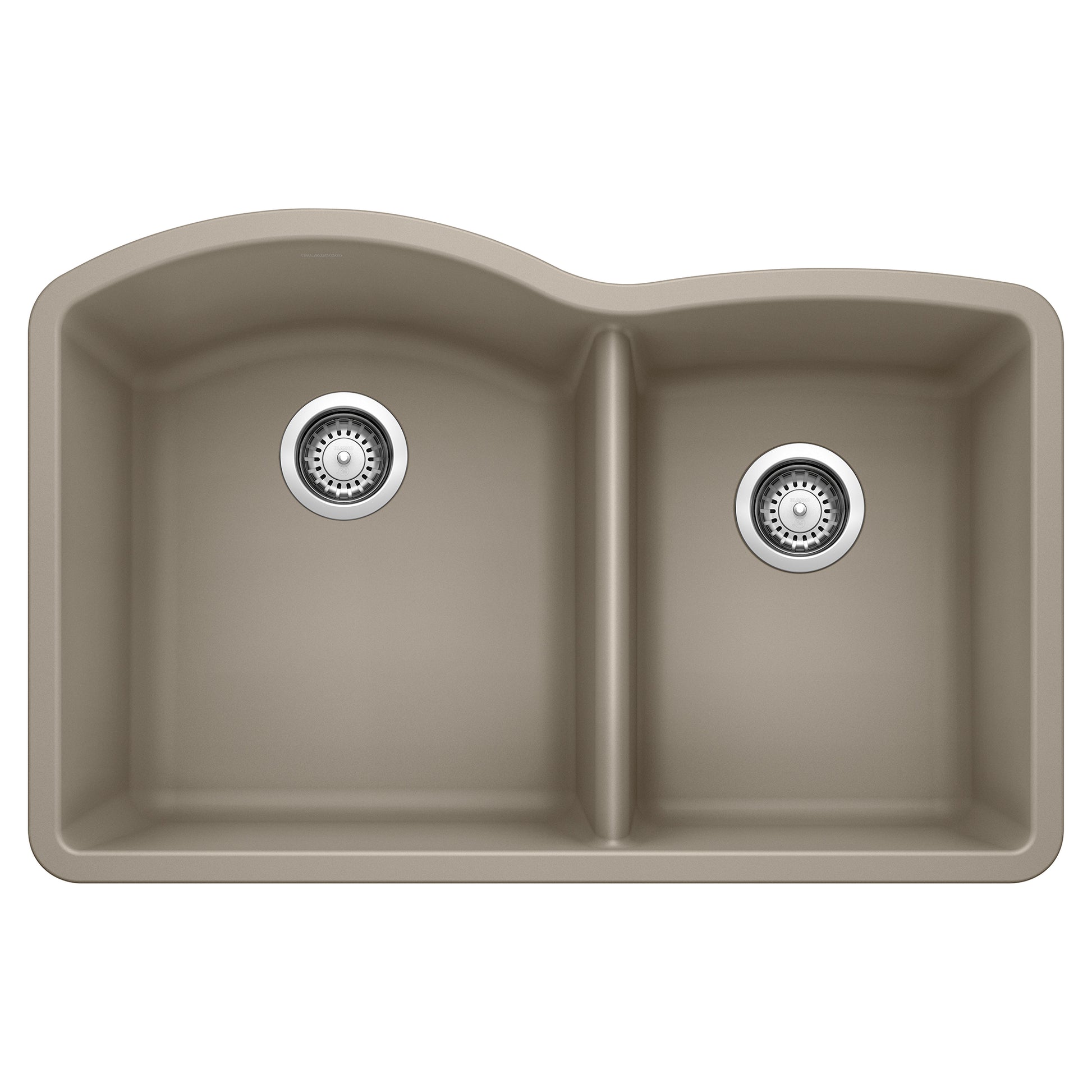 BLANCO 441284 Diamond Diamond SILGRANIT 32" 60/40 Double Bowl Undermount Kitchen Sink - Truffle in Truffle