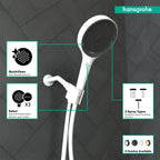 HANSGROHE 26865701 Rainfinity Handshower 130 3-Jet, 1.75 GPM - Matte White