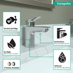 HANSGROHE 71100001 Logis Single-Hole Faucet 100 with Pop-Up Drain, 1.2 GPM - Chrome