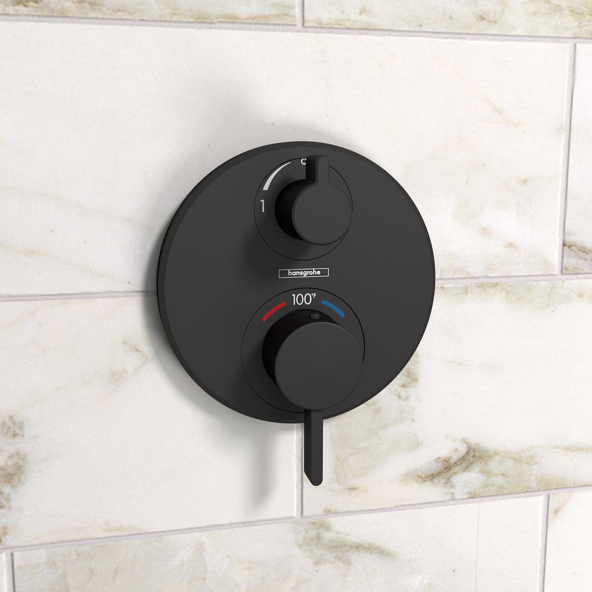 HANSGROHE 15757671 Ecostat S Thermostatic Trim with Volume Control - Matte Black