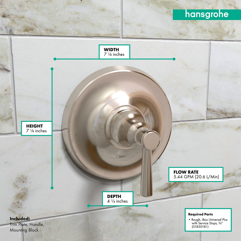 HANSGROHE 04779830 Joleena Pressure Balance Trim - Polished Nickel