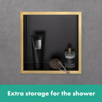 HANSGROHE 56097700 XtraStoris Individual Wall Niche Brushed Stainless Steel with Design Frame 12"x 12"x 4" - Matte White